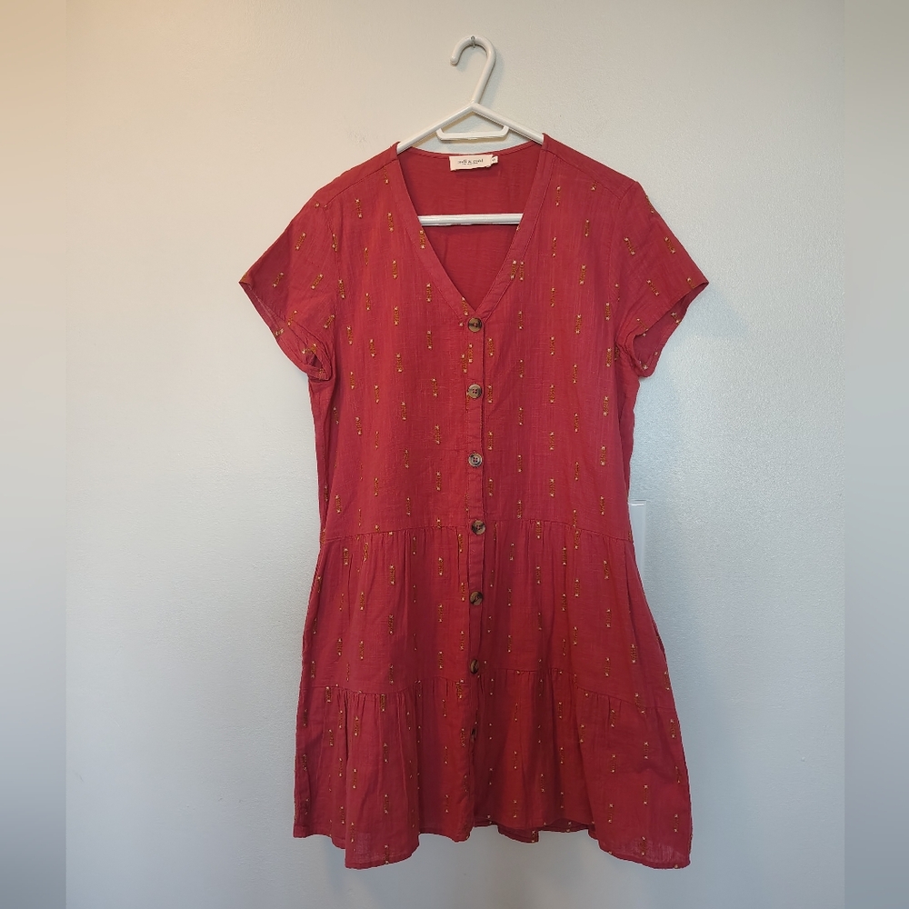 Red Button-Down Dress